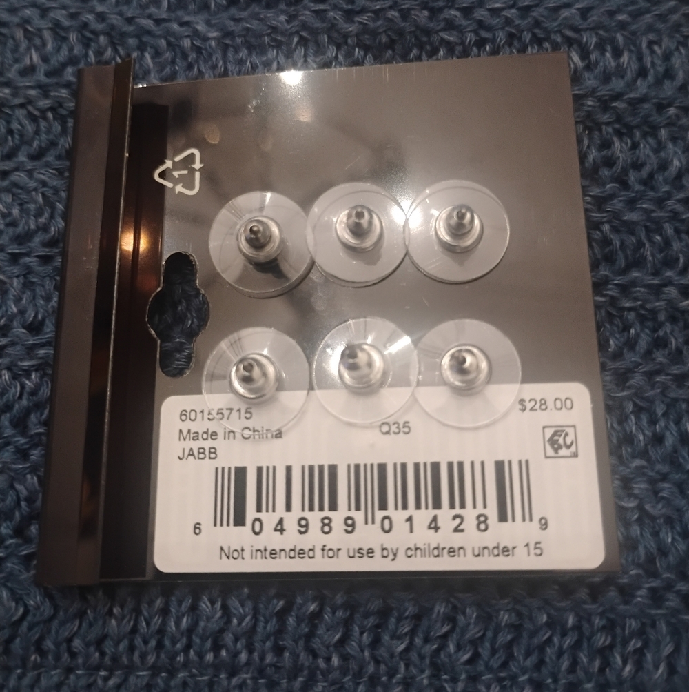 Anne Klein Silver Cubic Zirconia Stud Earrings Gift Set 3 Pairs NWT - Picture 4 of 6